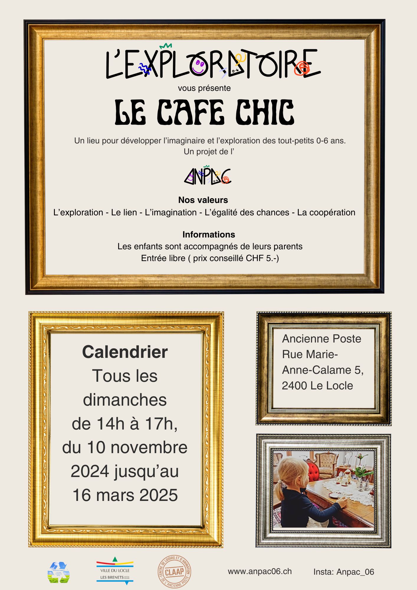 Le café chic - un lieu pour développer l'imaginaire et l'exploration des tout-petits 0-6 ans