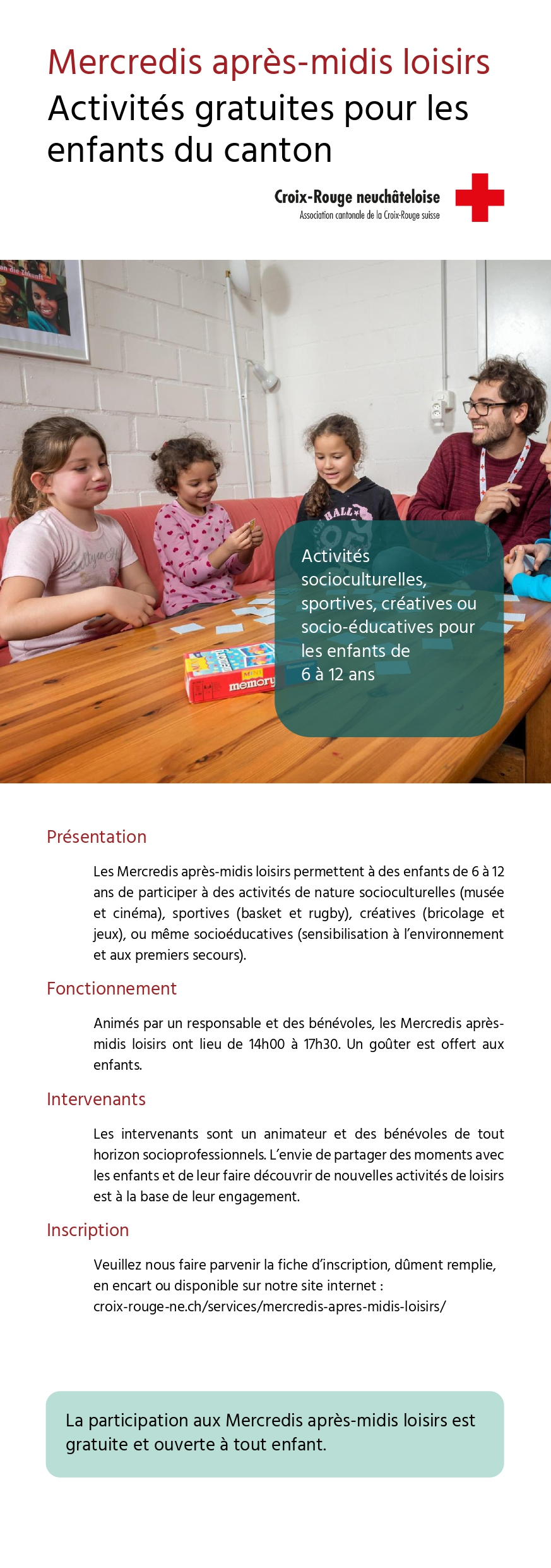 Mercredis après-midis loisirs - Neuchâtel